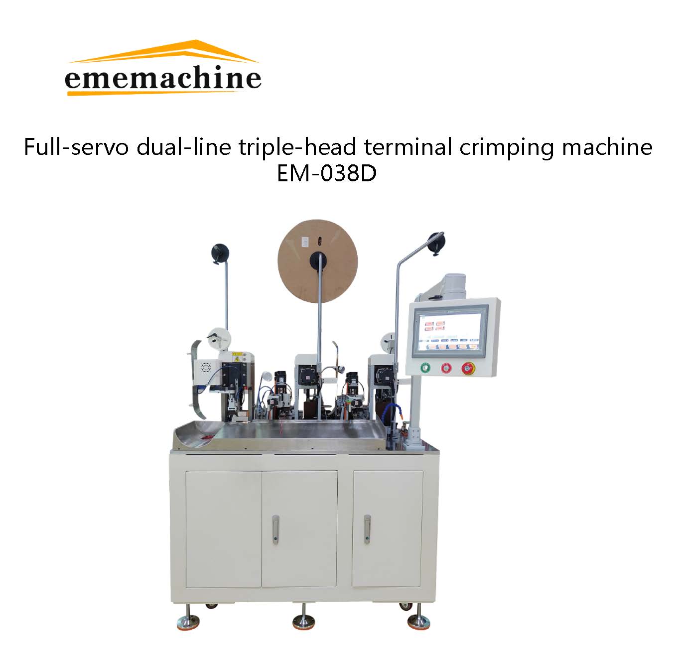 Eme Machine EM-038D Fully Servo Dual-Line, Triple-Head Terminal Crimping Machine ...